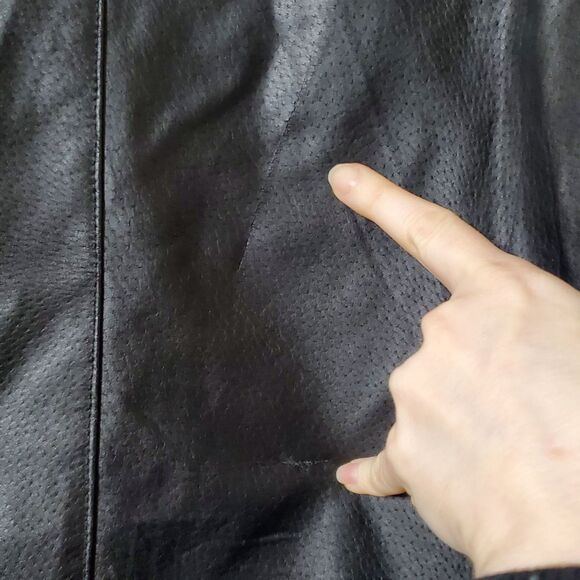 Woman Within Leather Jacket Size 18W Plus Quilted Lining Zip Up Swing Womens - Picture 6 of 12